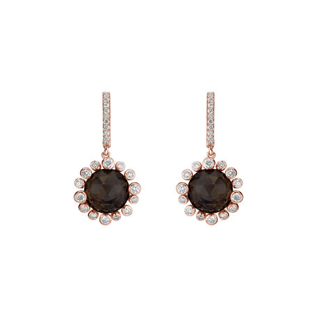 Diamond earrings with Quartz Caroline