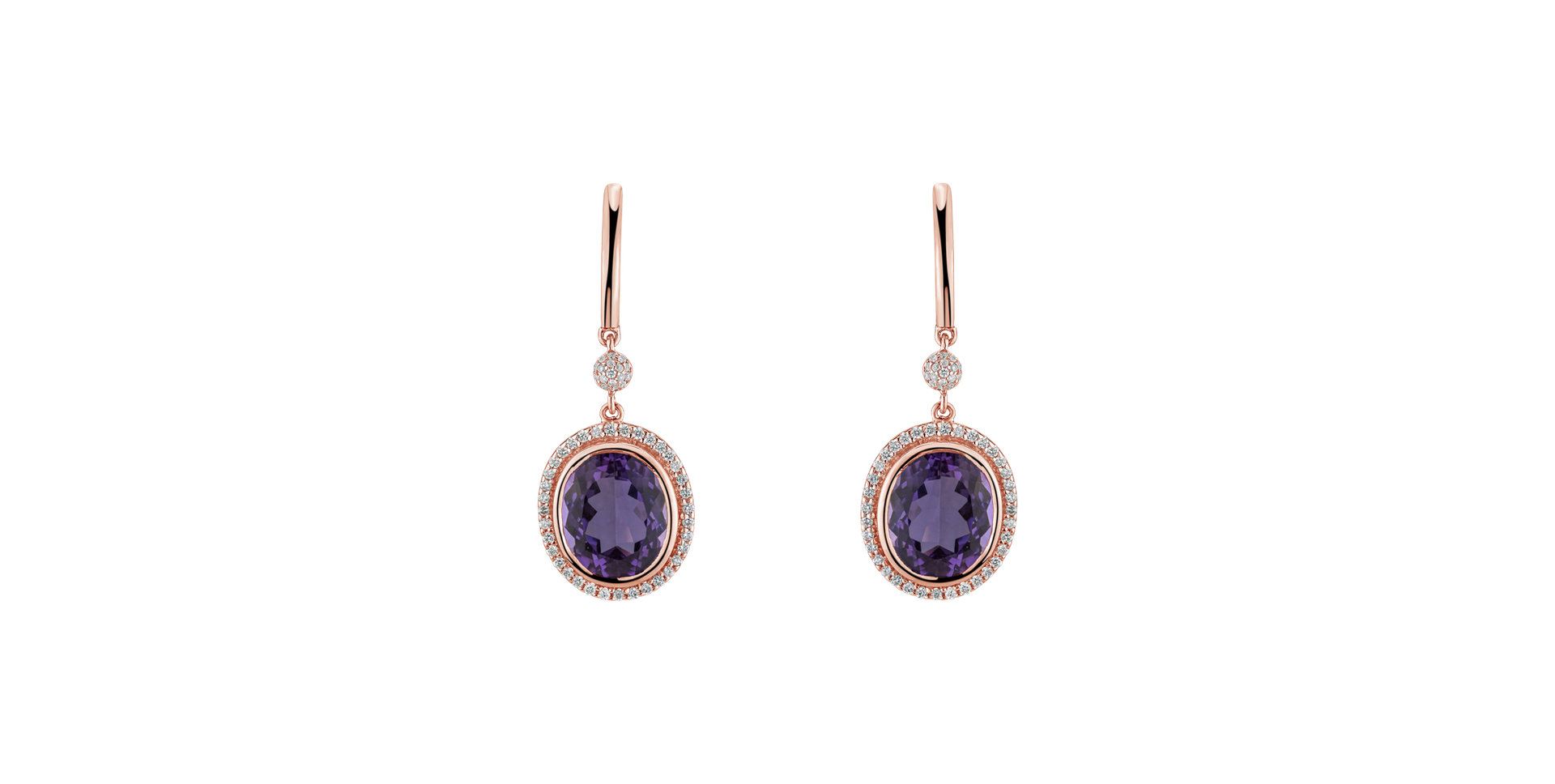 Diamond earrings with Amethyst Penny