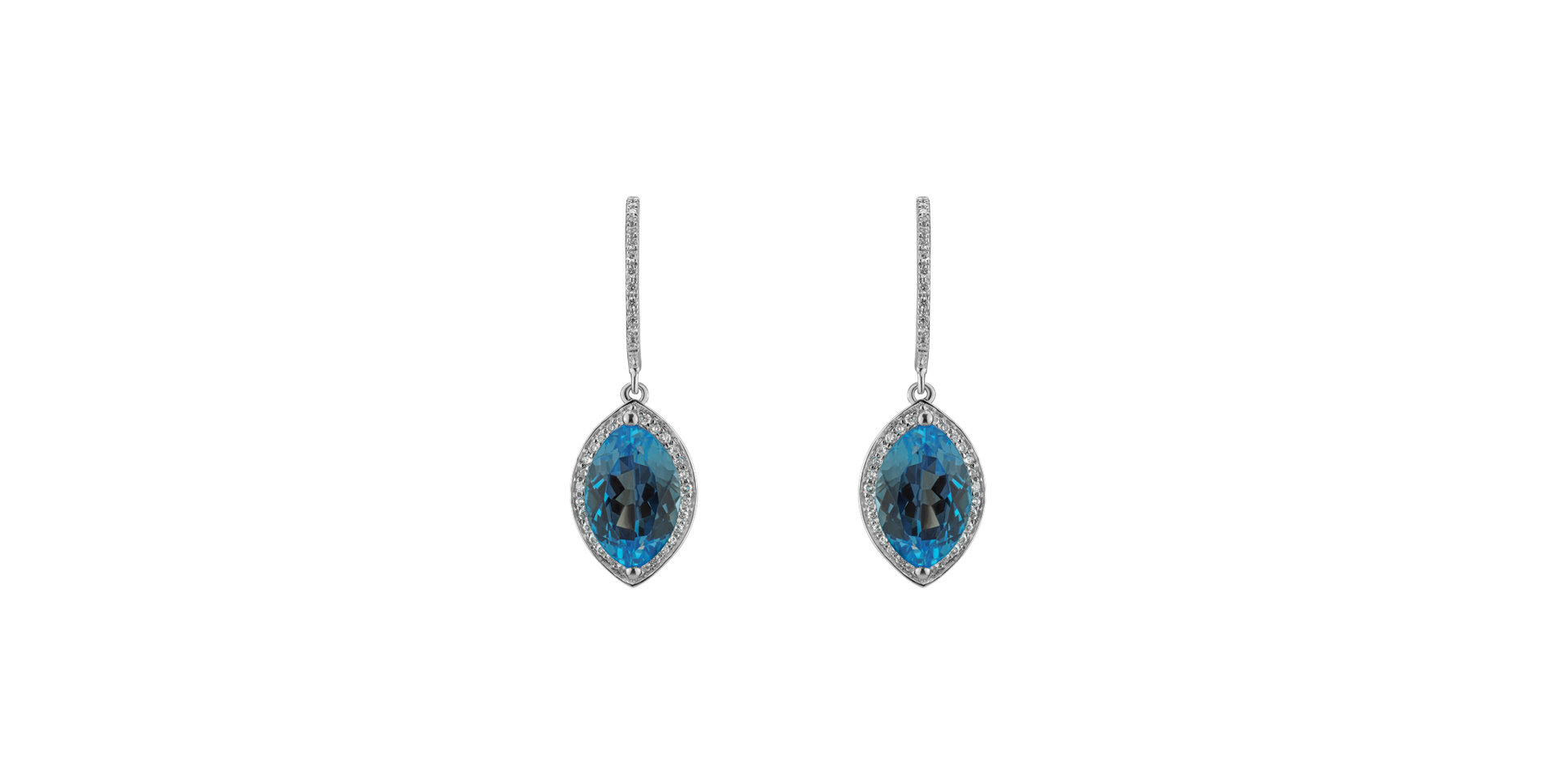 Diamond earrings with Topaz Gilded