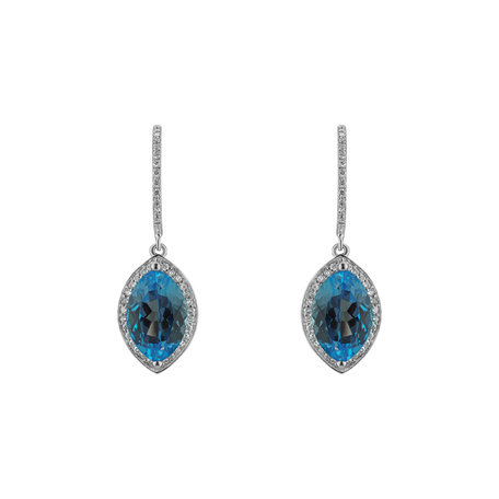 Diamond earrings with Topaz Gilded