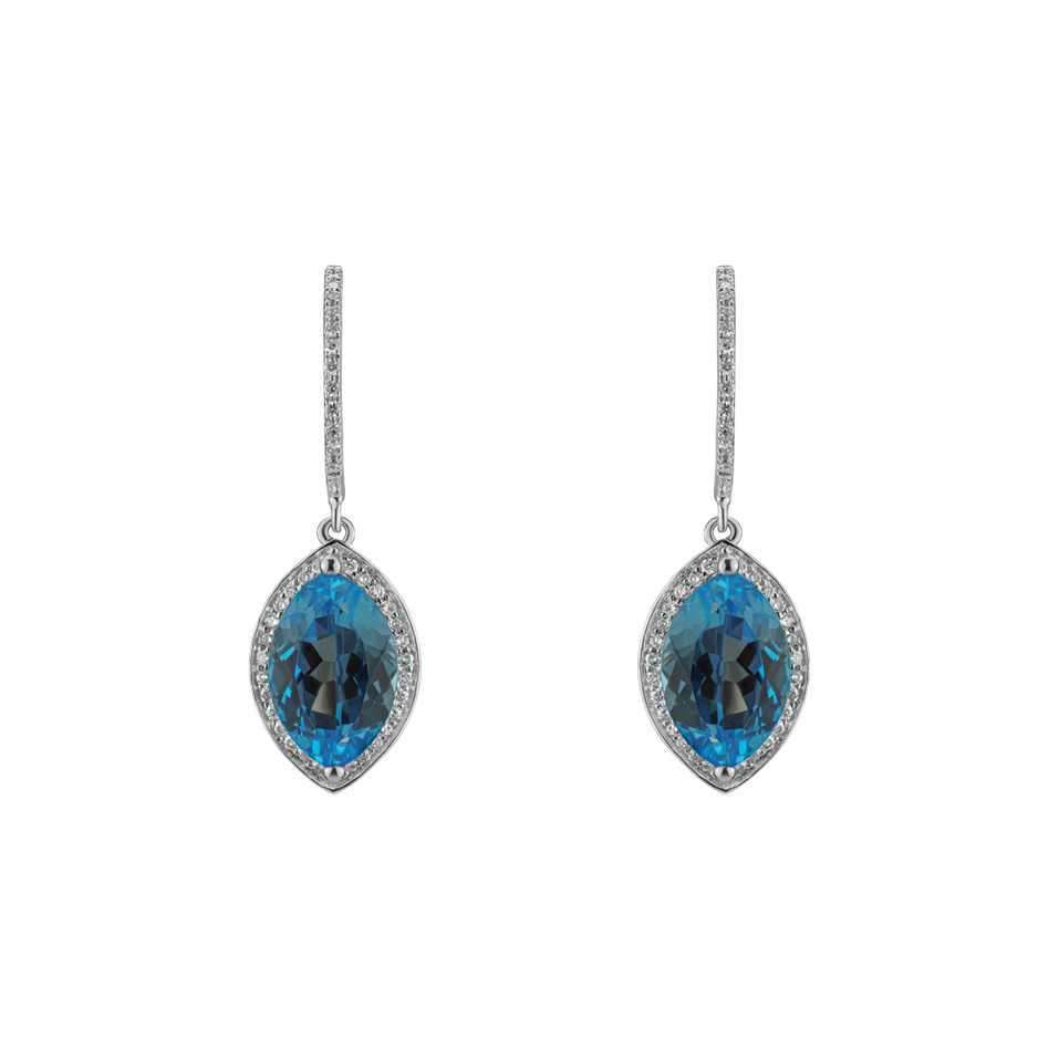 Diamond earrings with Topaz Gilded