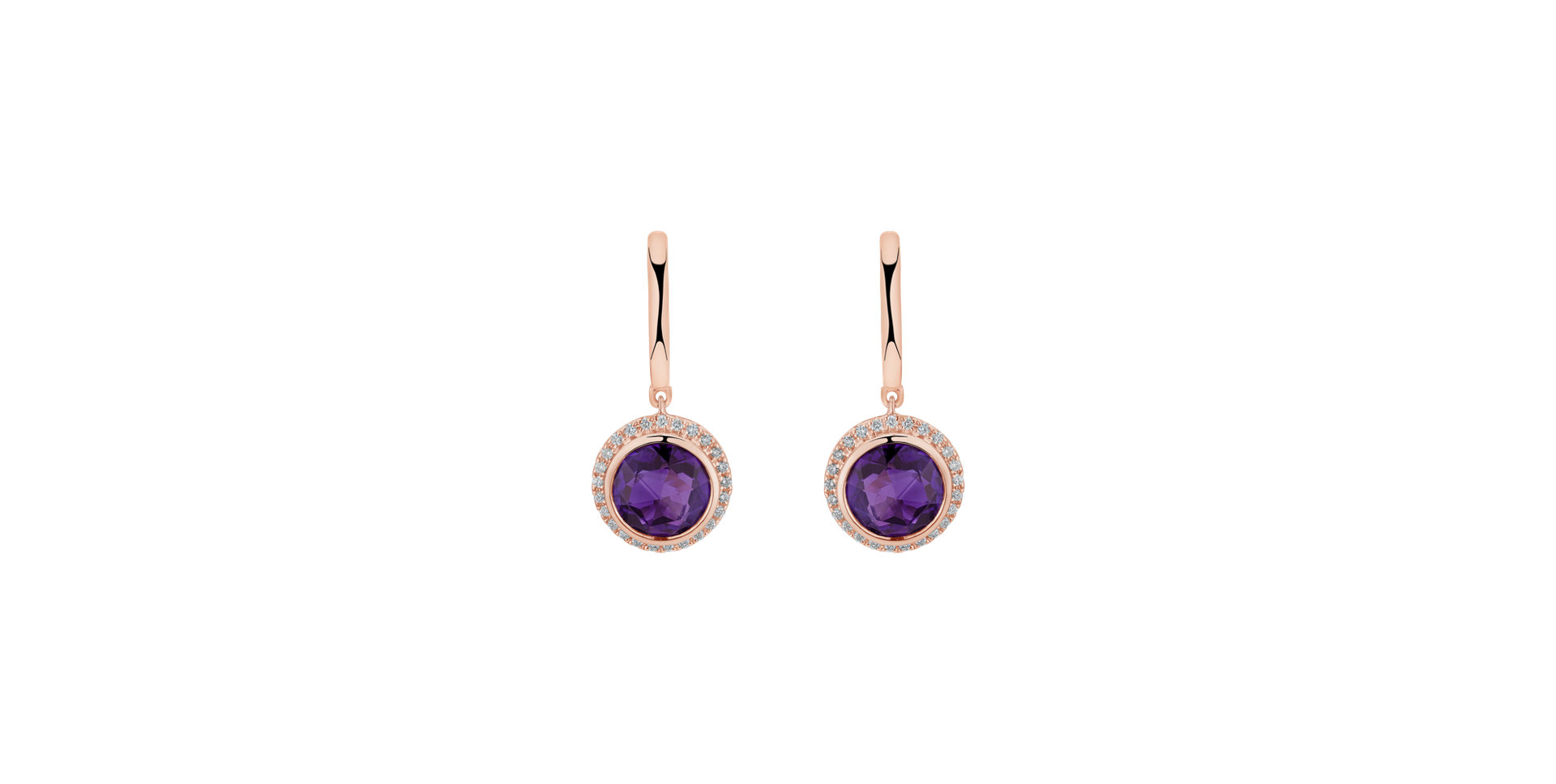 Diamond earrings with Amethyst Iridescent