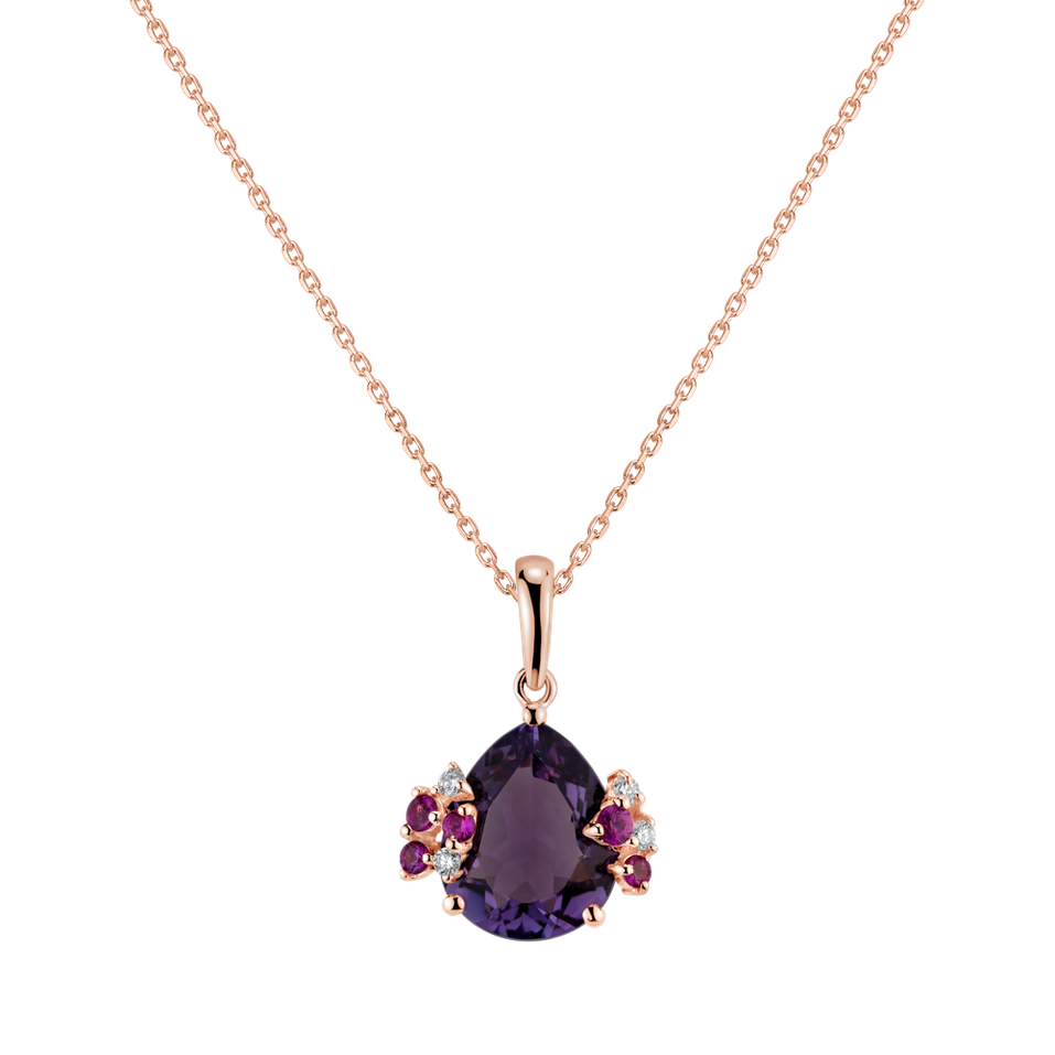 Diamond pendant with Sapphire and Amethyst Mystérieux