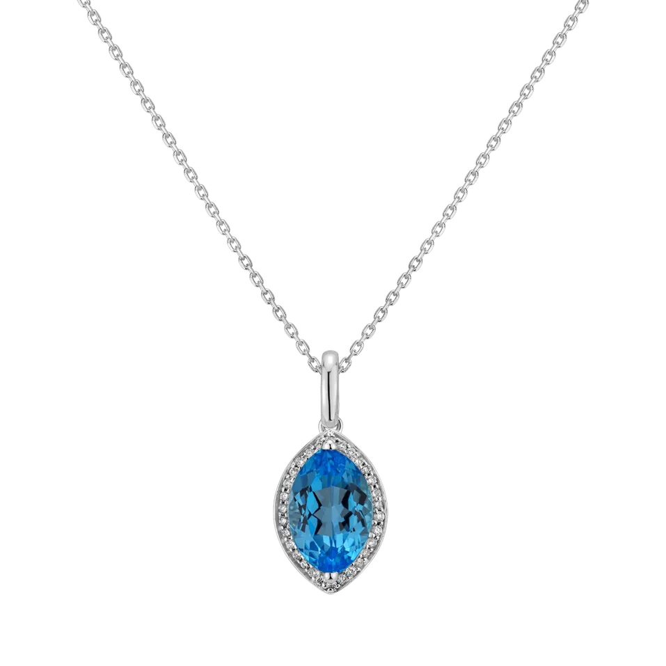 Diamond pendant with Topaz Divine Myth