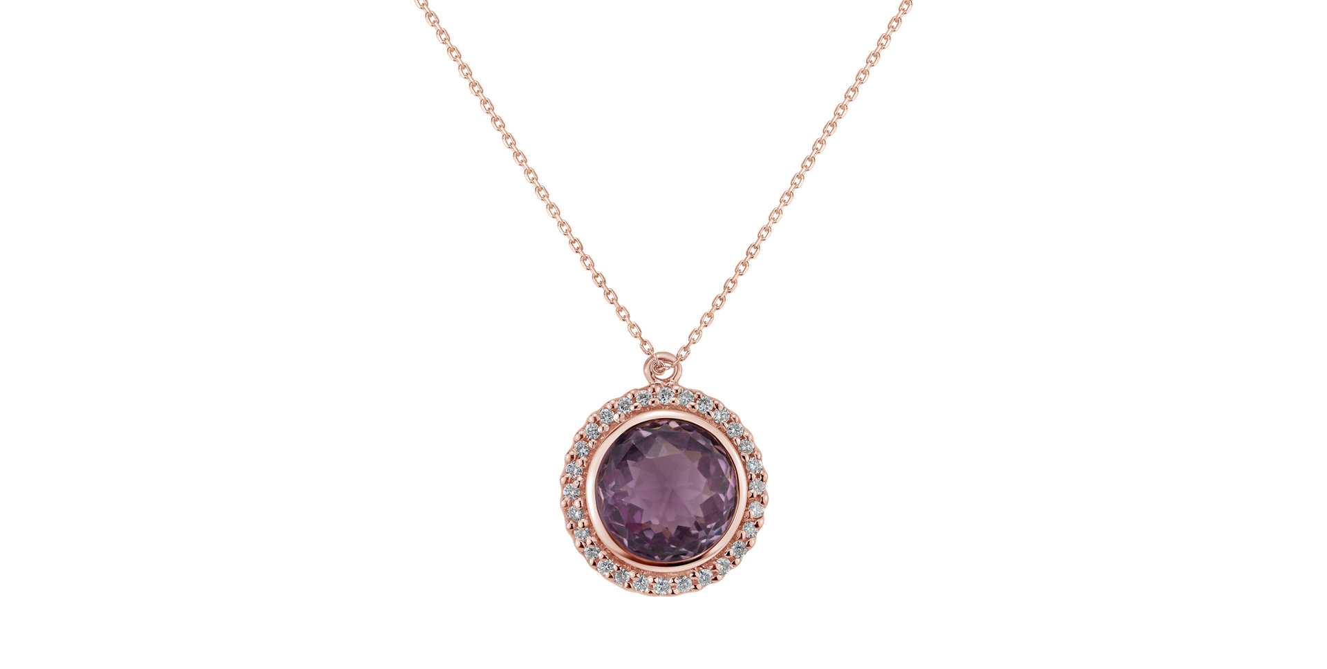 Diamond necklace with Amethyst Sante