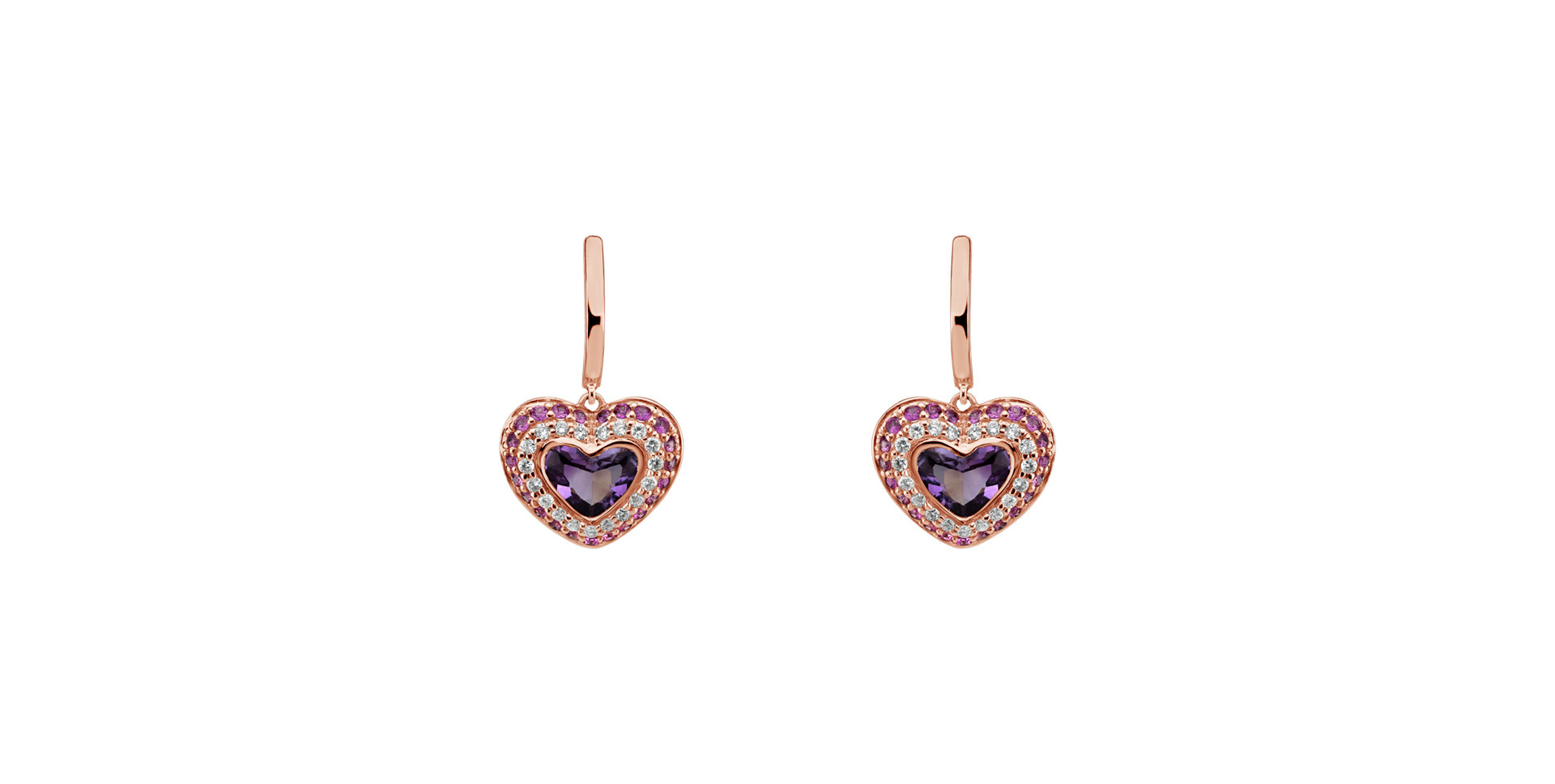 Diamond earrings, Sapphire and Amethyst Enid