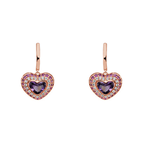 Diamond earrings, Sapphire and Amethyst Enid