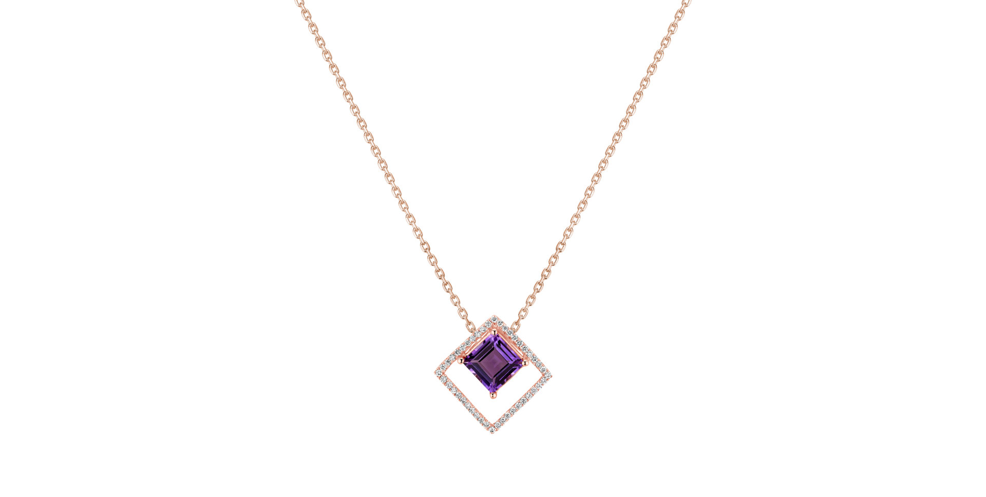Diamond pendant with Amethyst Vital