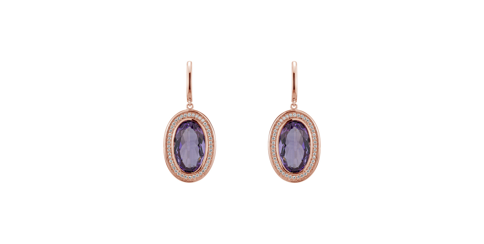 Diamond earrings with Amethyst Melissa