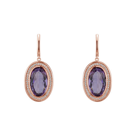 Diamond earrings with Amethyst Melissa