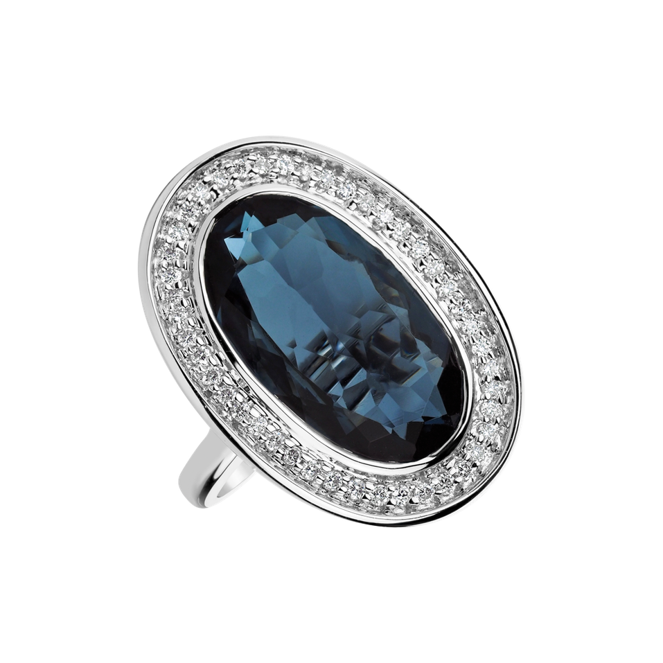 Diamond ring with Topaz Odilon