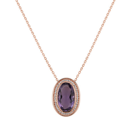 Diamond pendant with Amethyst Vanza