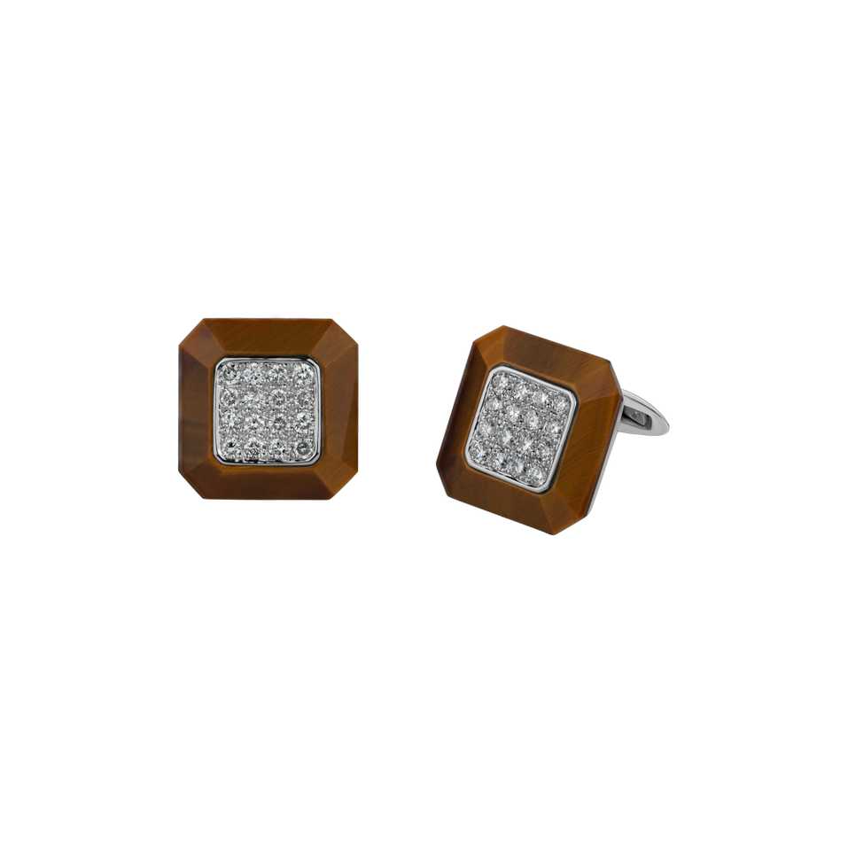 Diamond Cufflinks with Tiger Eye Quentin