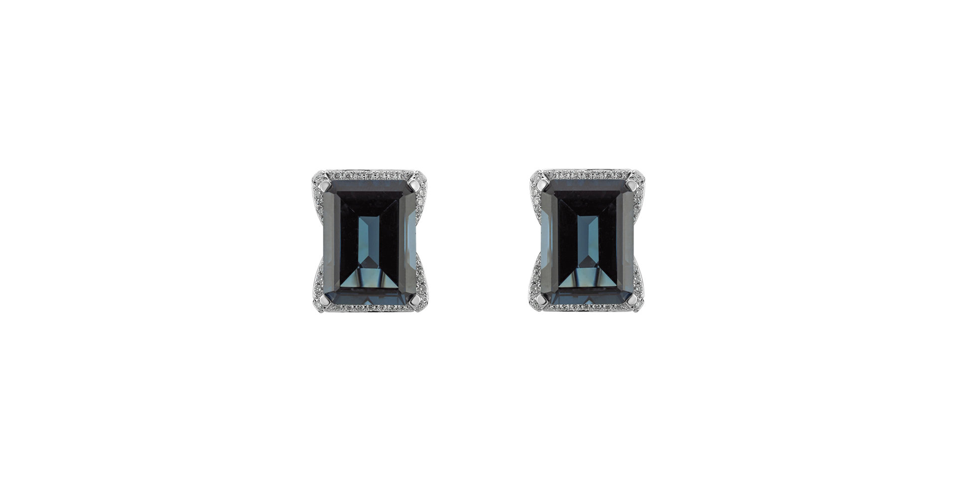 Diamond earrings with Topaz Blue Harmony