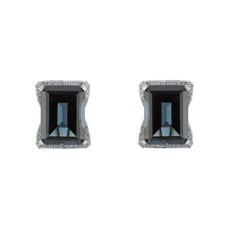 Diamond earrings with Topaz Blue Harmony