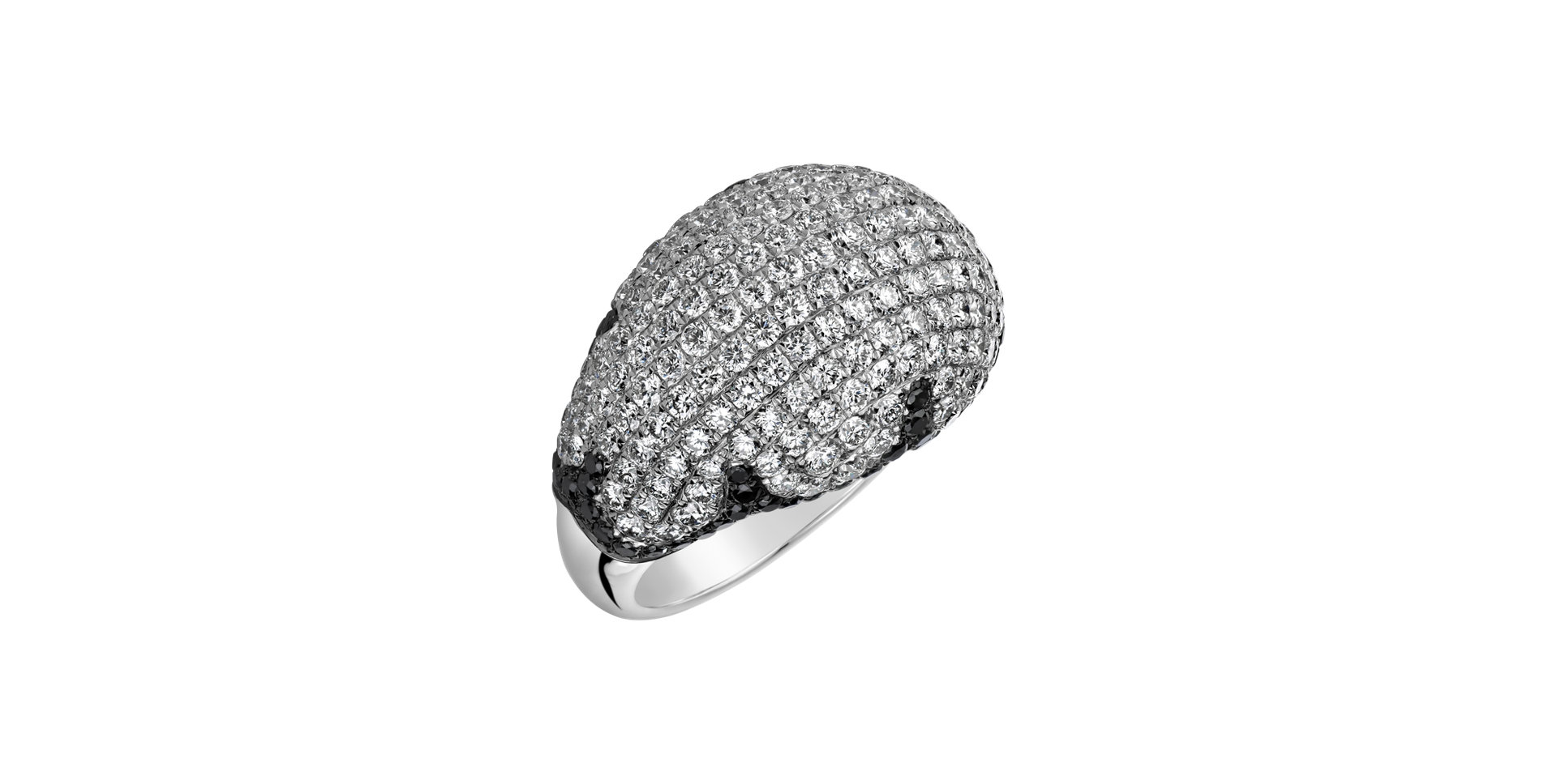 Ring with black and white diamonds Saleya