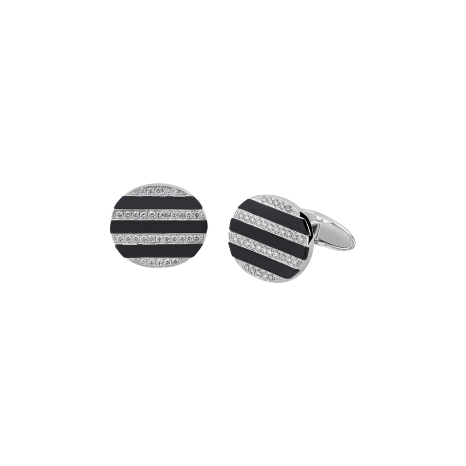 Diamond cufflinks with Onyx Gentleman signature