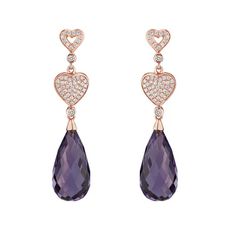 Diamond earrings with Amethyst Etta