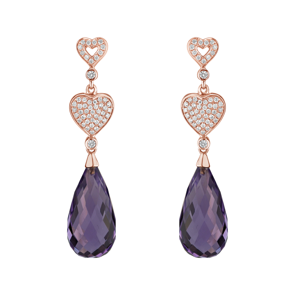 Diamond earrings with Amethyst Etta