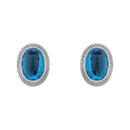 Diamond earrings with Topaz Lullabic Melody