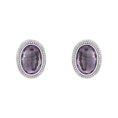 Diamond earrings with Amethyst Lullabic Melody