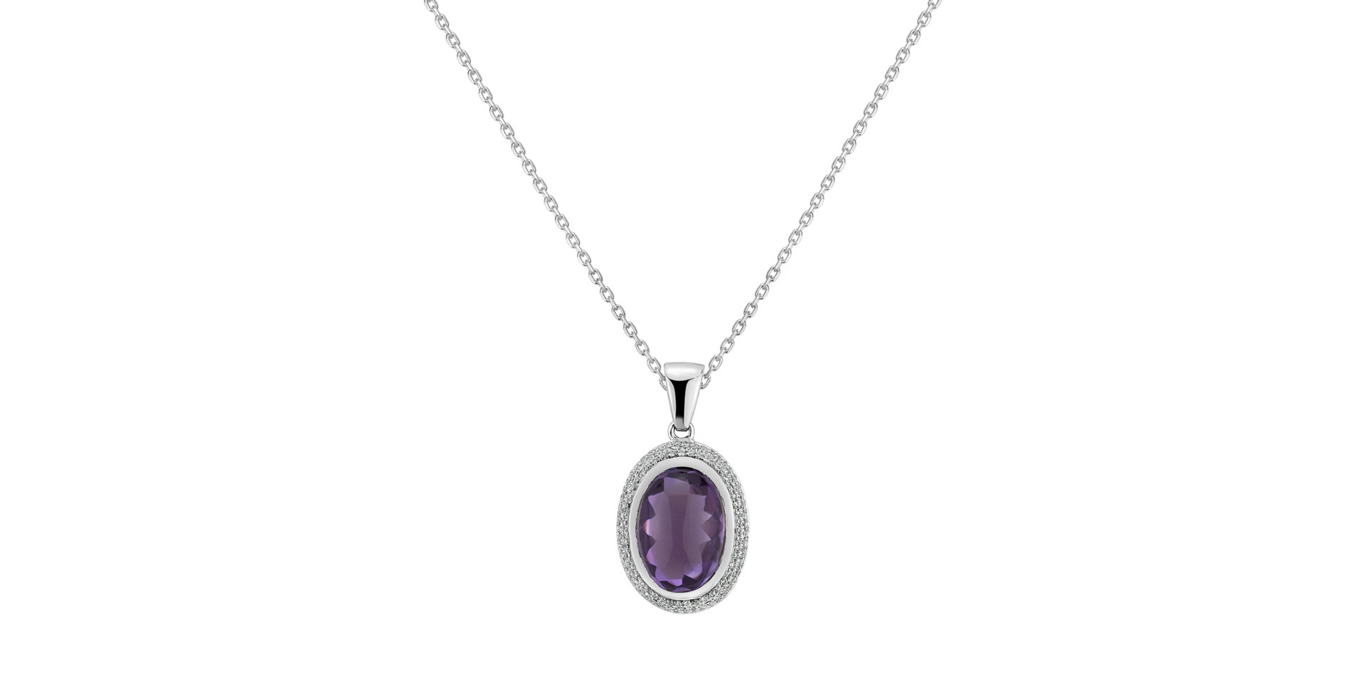 Diamond pendant with Amethyst Lonelilly