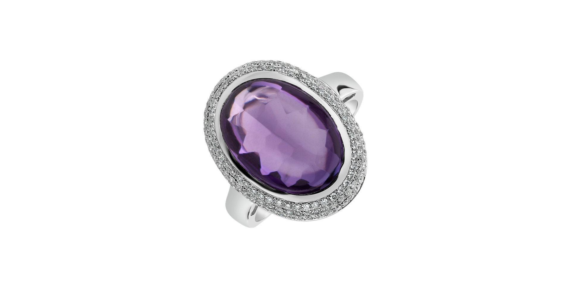 Diamond rings with Amethyst Emory
