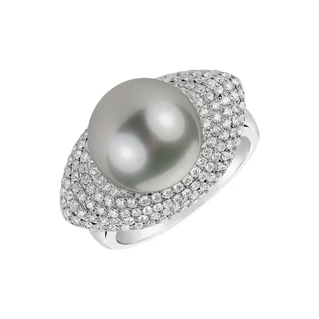 Diamond ring with Pearl Aprilli