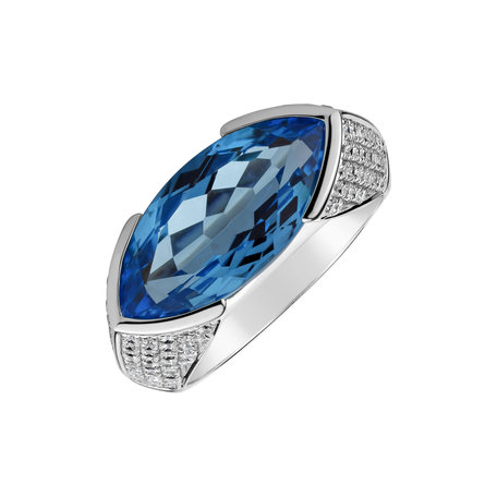 Diamond ring with Topaz Fiona