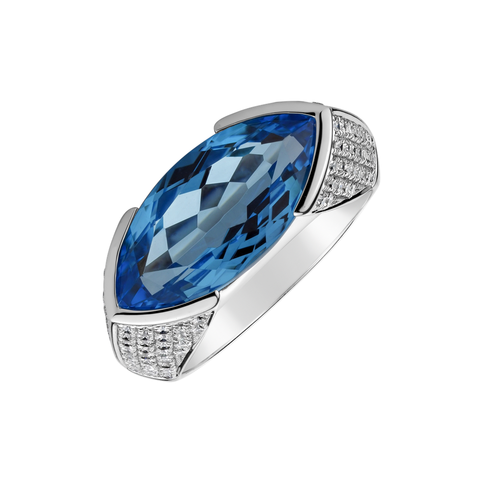 Diamond ring with Topaz Fiona