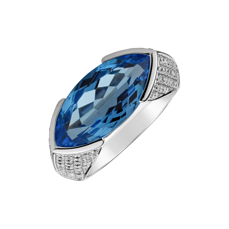 Diamond ring with Topaz Fiona