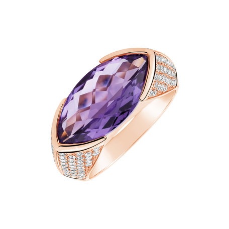 Diamond rings with Amethyst Fiona