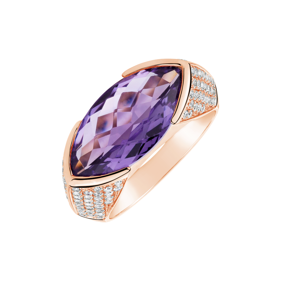 Diamond rings with Amethyst Fiona