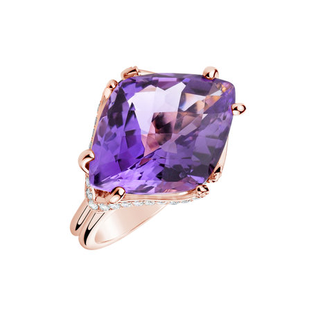 Diamond rings with Amethyst Aude