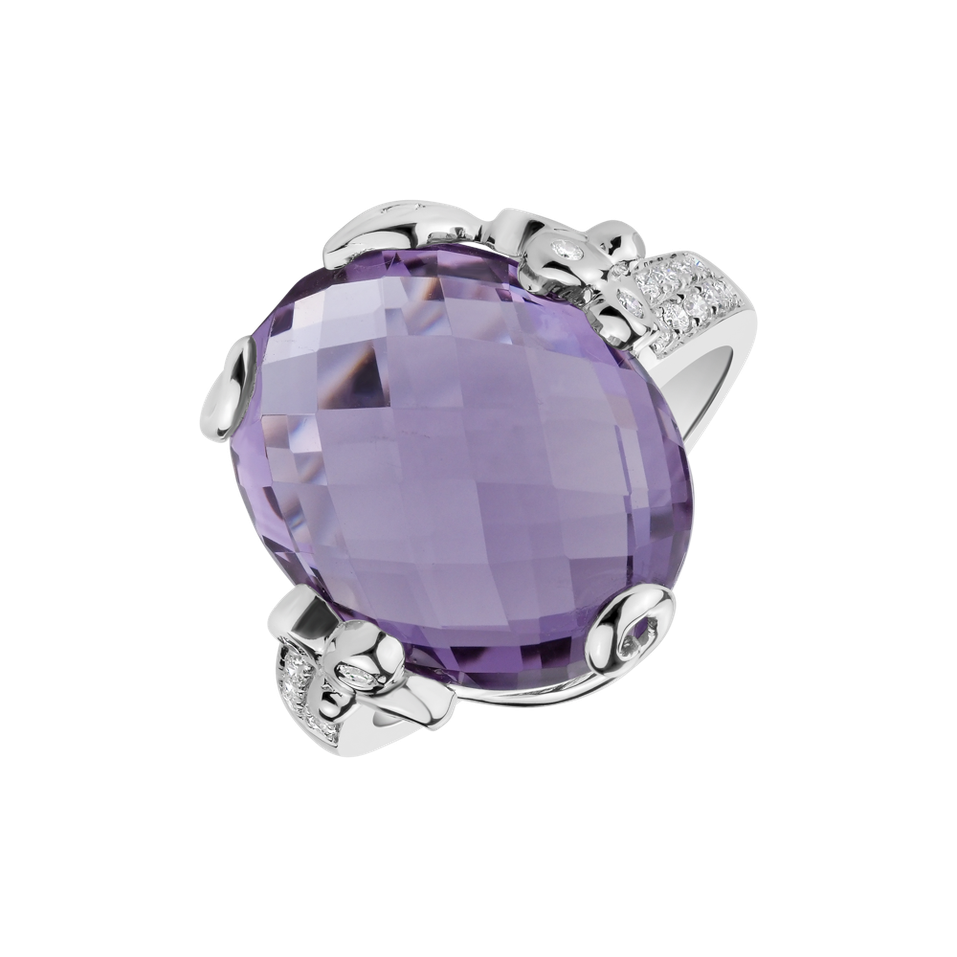 Diamond rings with Amethyst Zenobie