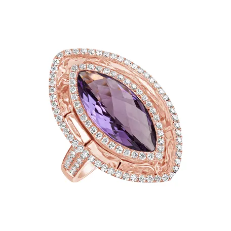 Diamond rings with Amethyst Kassius
