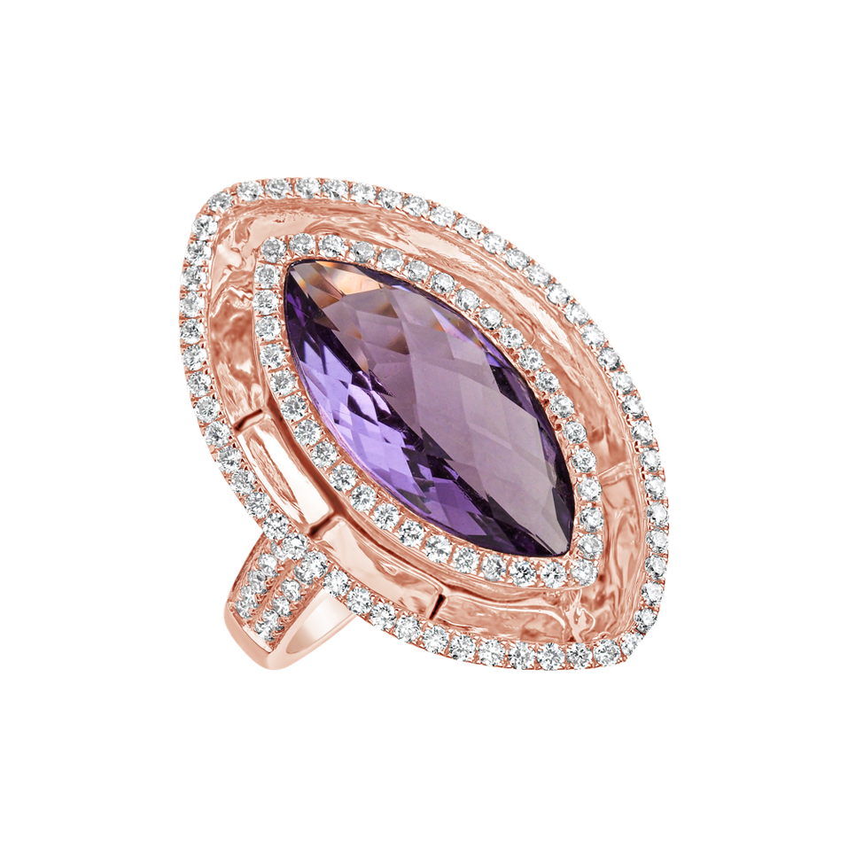 Diamond rings with Amethyst Kassius