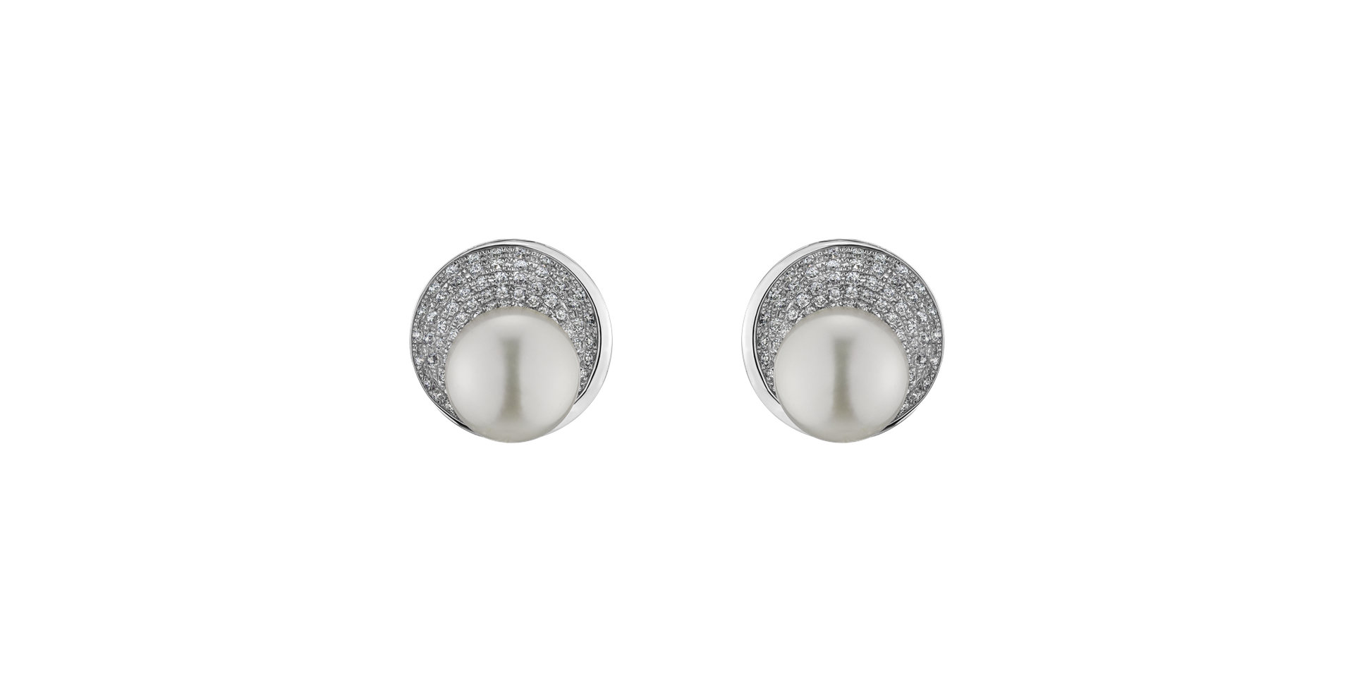 Diamond earrings with Pearl Analeigh