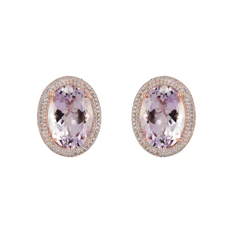 Diamond earrings with Amethyst Fantasy Majesty