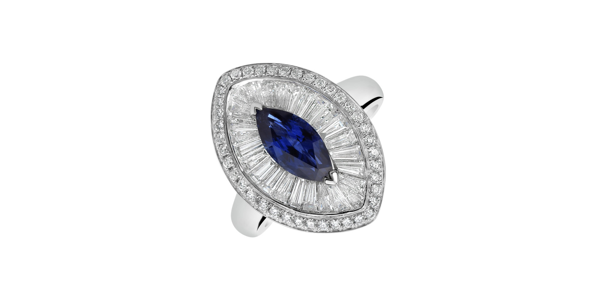 Diamond ring with Sapphire Milo