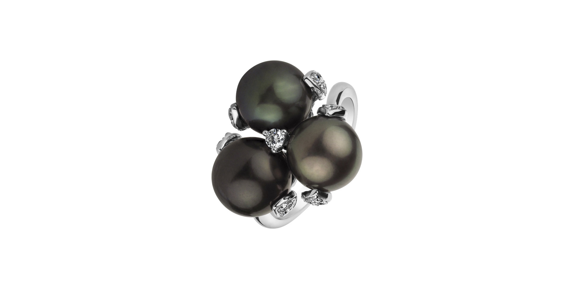 Diamond ring with Pearl Tahitian Beauty