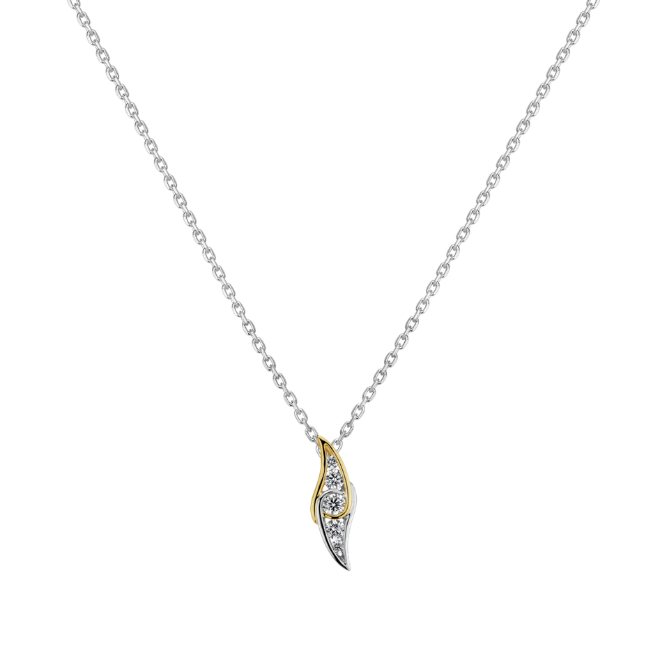Diamond pendant Leaf of Nature