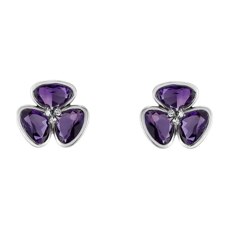 Diamond earrings with Amethyst Simon