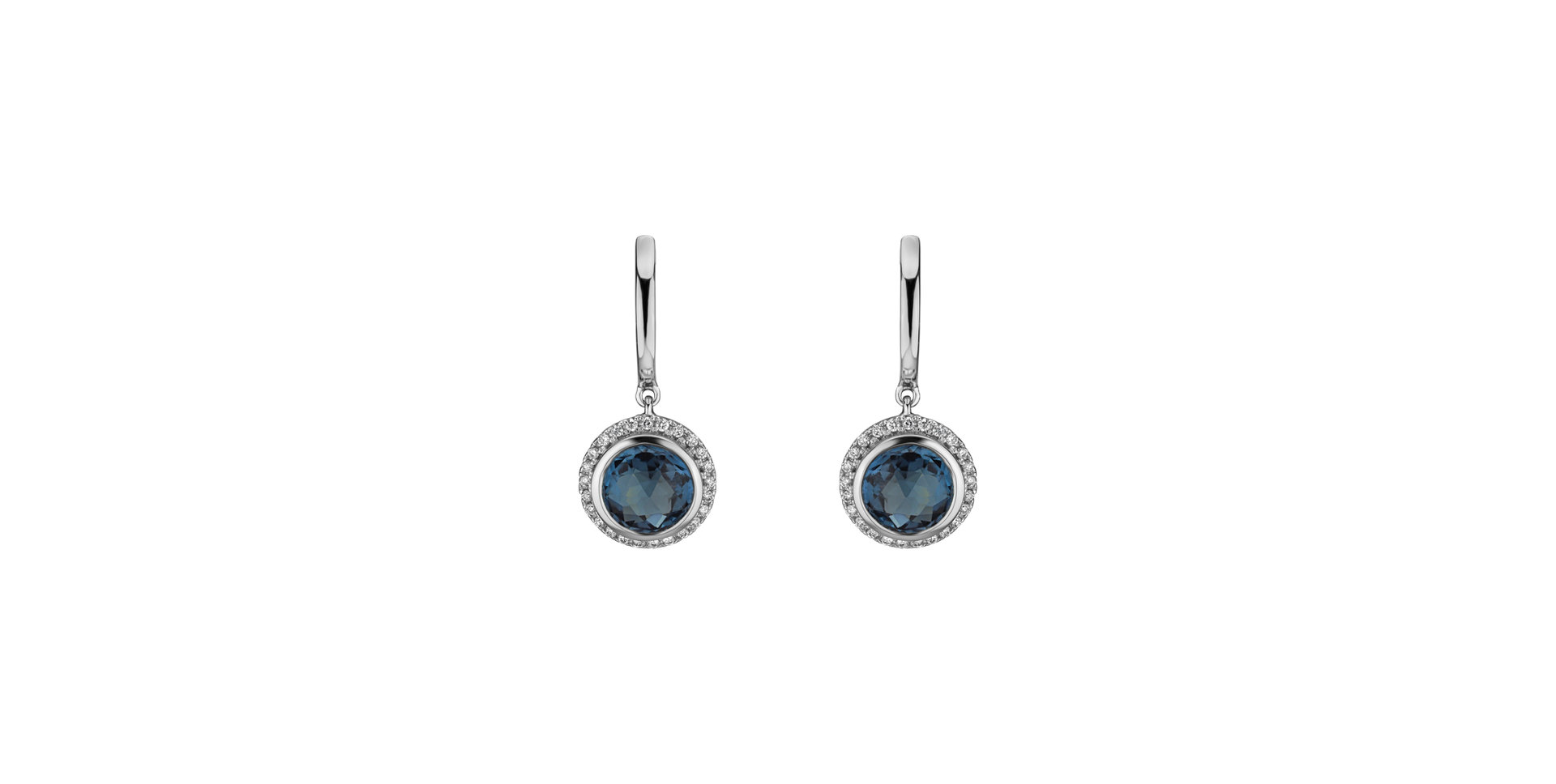 Diamond earrings with Topaz Iridescent