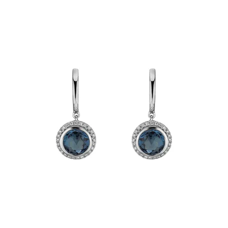 Diamond earrings with Topaz Iridescent