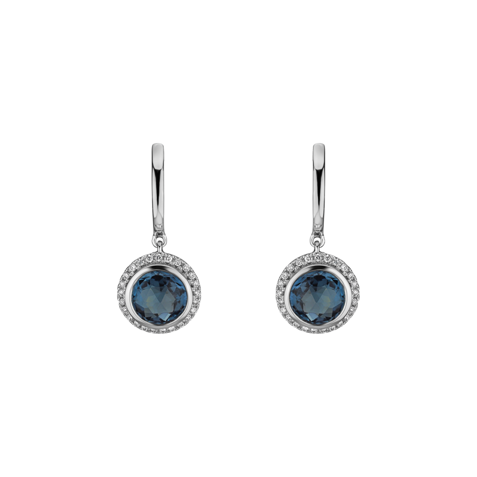 Diamond earrings with Topaz Iridescent