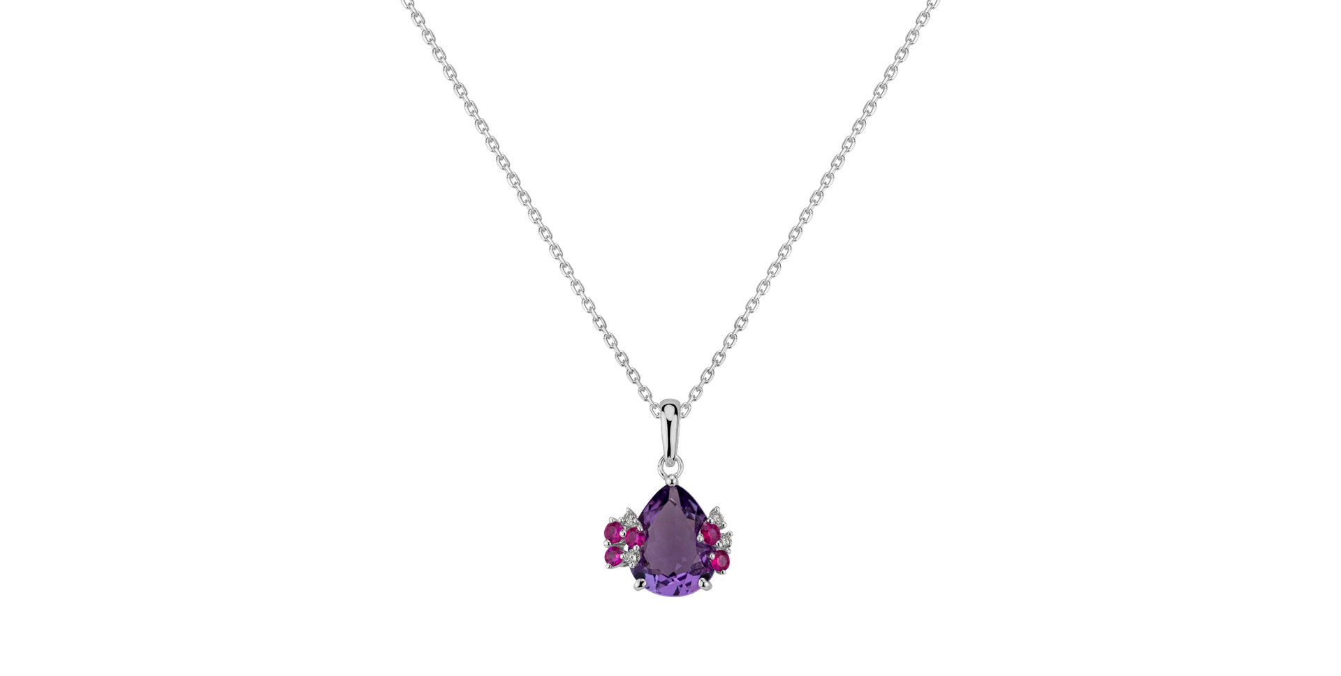 Diamond pendant with Sapphire and Amethyst Mystérieux