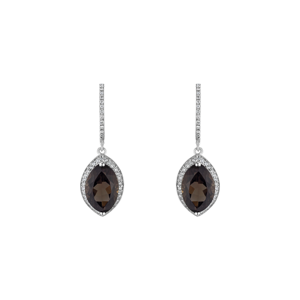 Diamond earrings with Quartz Gilded