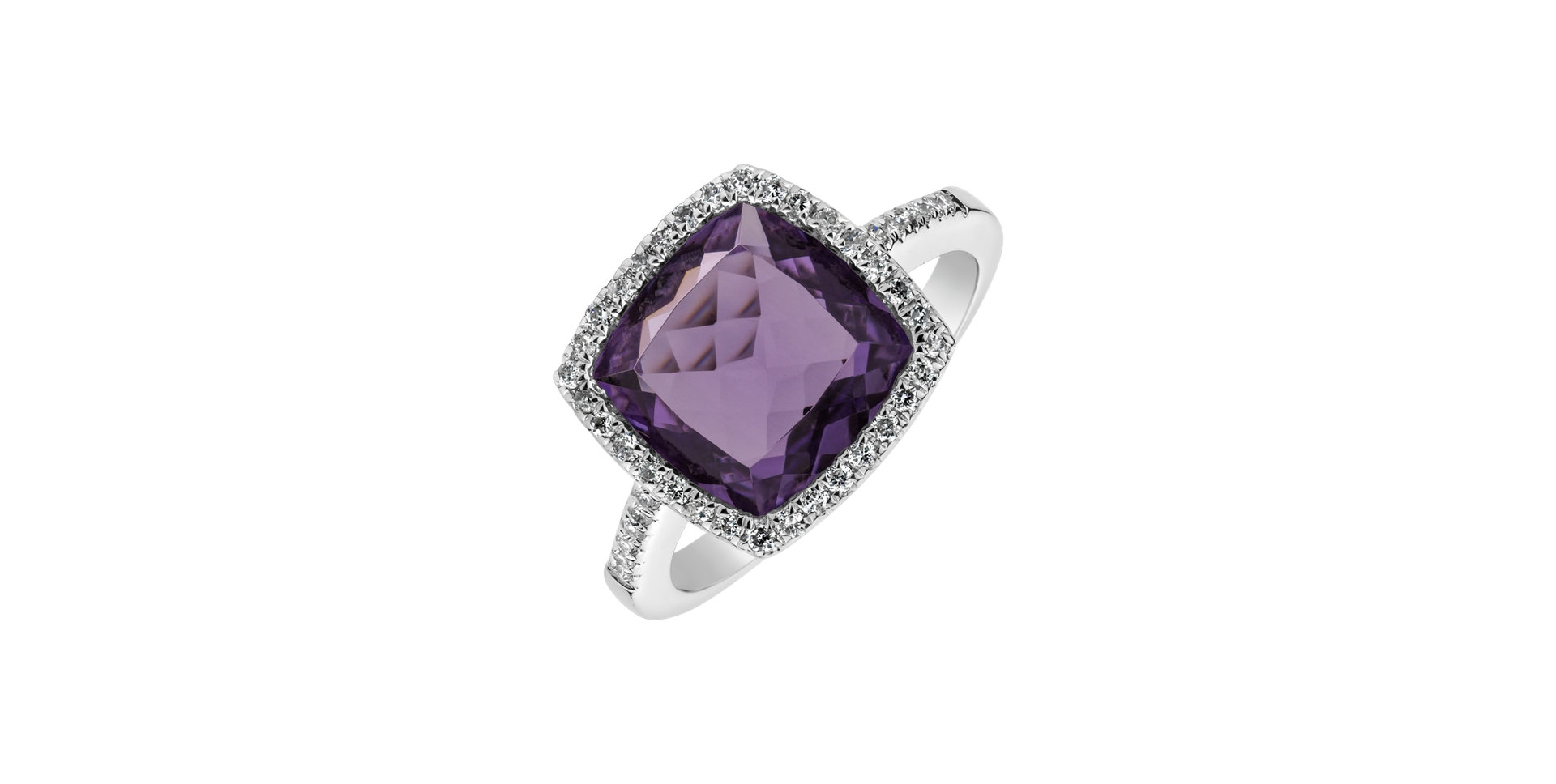 Diamond rings with Amethyst Lumière