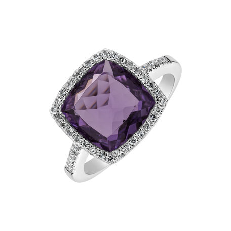 Diamond rings with Amethyst Lumière